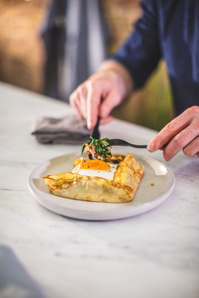 savoury egg crepes pancakes