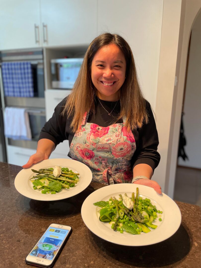 Roast Asparagus with summer salad